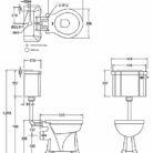 burlingtonlowlevelwc44cmslimlinecisternleverflushd