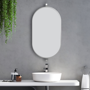 Foundry 910 x 500 Swivel Capsule Mirror Brushed Chrome