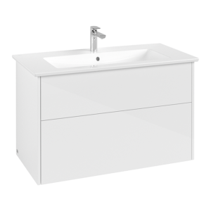 Villeroy and Boch Finero Glossy White 1000mm Wall Hung 2-Drawer Vanity Unit