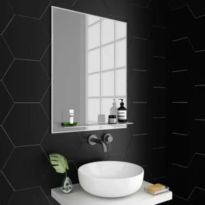 Trafalgar 600 x 800mm Bevelled Bathroom Mirror with Glass Shelf