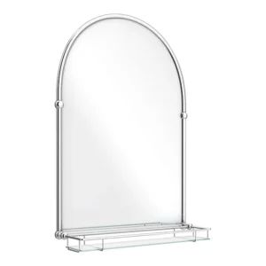 Chatsworth Traditional 700 x 490mm Arched Mirror with Glass Shelf - Chrome