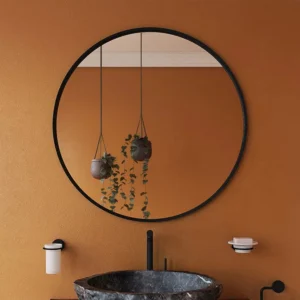 Venice Black 600mm Round Mirror