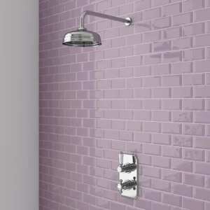 Trafalgar Traditional Twin Concealed Thermostatic Shower Valve incl. 8" Apron Fixed Head