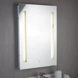 Searchlight Illuminated 2 Light Touch Bathroom Mirror with Shaver Socket