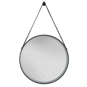 Heritage Amberley Black 590mm Illuminated Circular Mirror with Demister Pad