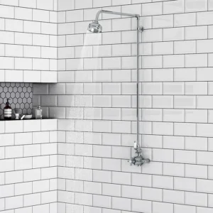 Trafalgar Traditional Twin Exposed Thermostatic Shower Valve with Rigid Riser Chrome
