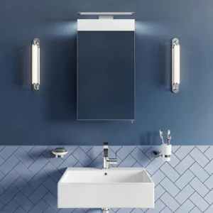 Croydex Jefferson Hang N Lock Single Door Illuminated Mirror Cabinet with Shaver Socket 700 x 400mm