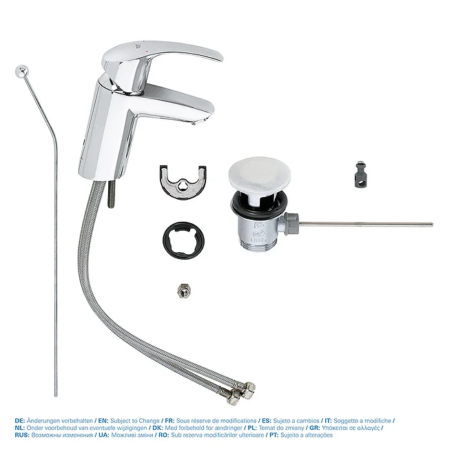 Grohe Eurosmart Mono Basin Mixer with Pop-up Waste - Bath Head
