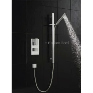 Hudson Reed Art Twin Concealed Thermostatic Shower Valve w/ Rectangular Slider Rail Kit