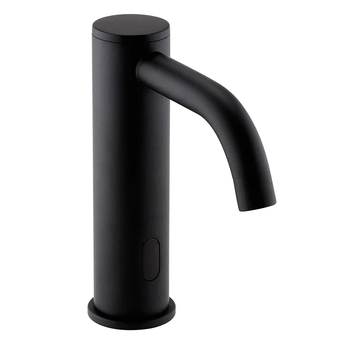 Arezzo Round Matt Black Infrared Sensor Basin Mixer Tap - Bath Head