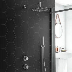 Cruze Round Concealed Individual Diverter + Thermostatic Control Valve with Handset + 300mm Shower Head