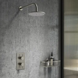 Milan Square Triple Shower Valve, Ceiling Mounted Square Shower Head & 6 Body Jets