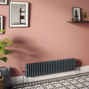 Keswick 300 x 1370mm Cast Iron Style Traditional 2 Column Anthracite Radiator