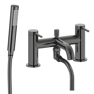 Arezzo Twilight Black Chrome Round Bath Shower Mixer incl. Shower Kit