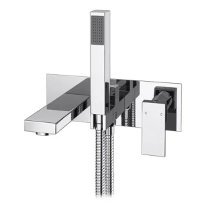 Cast Wall Mounted Bath Shower Mixer Tap + Shower Kit