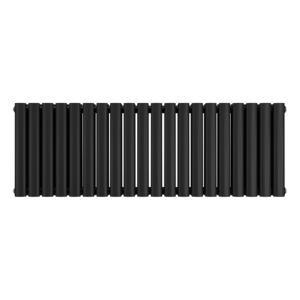 Metro Horizontal Radiator - Matt Black - Double Panel (400mm High) 1180mm Wide
